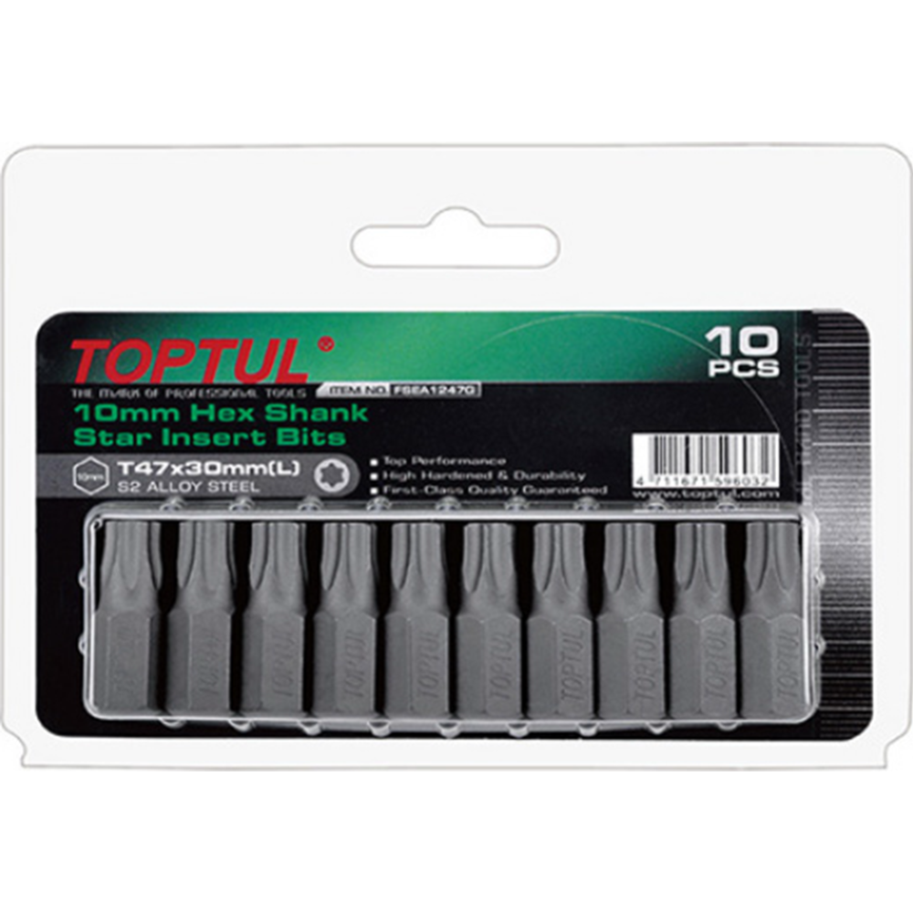 Набор бит «Toptul» Torx T25, FSEA1225G, 10шт