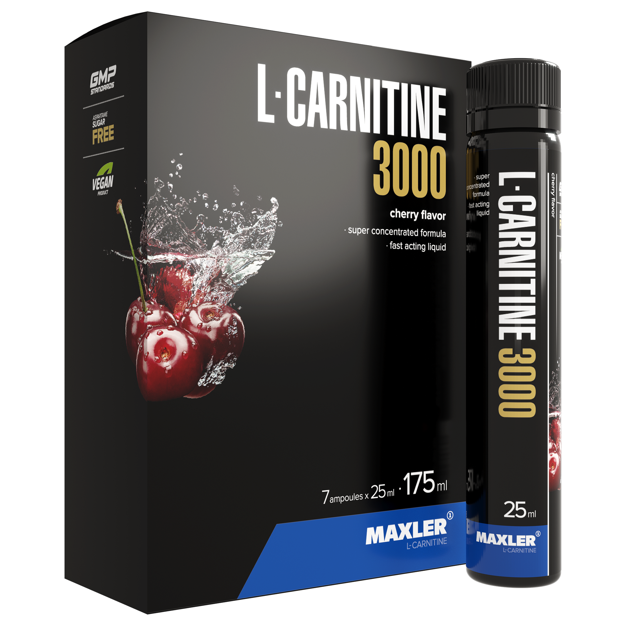 Л-карнитин Maxler L-Carnitine 7x25 ml (3000 mg) - Cherry