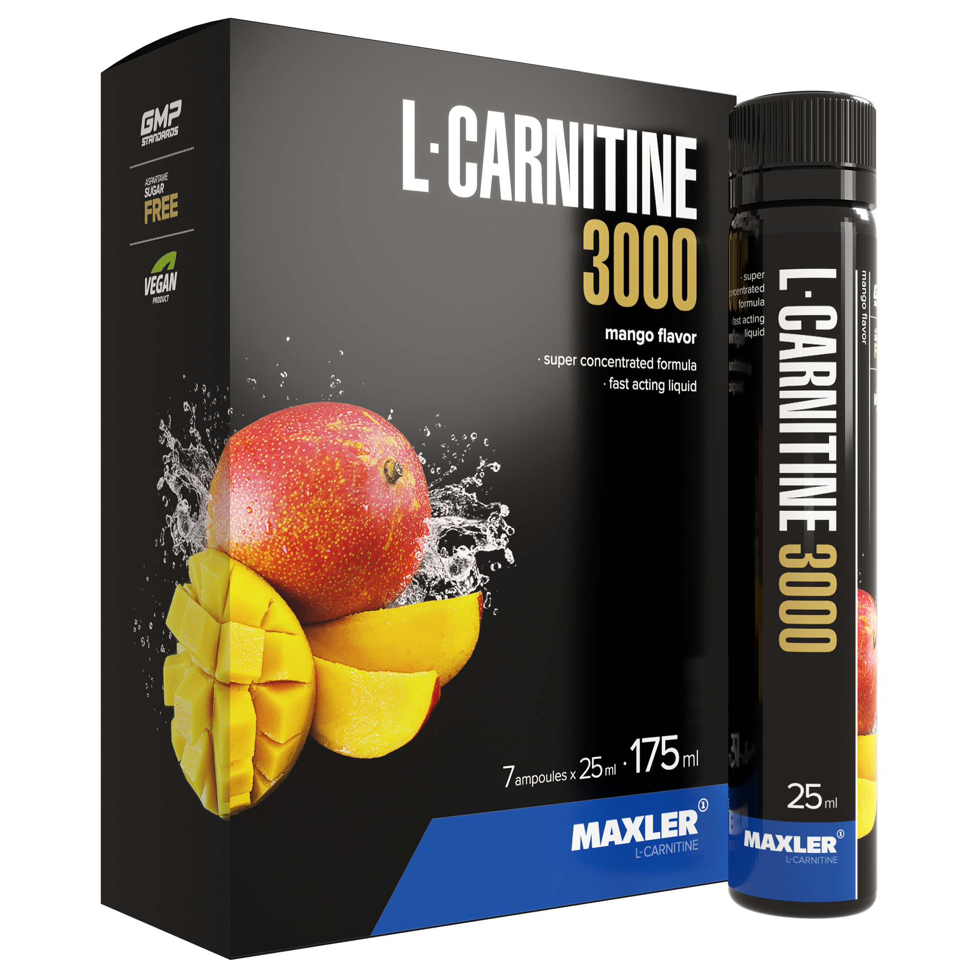 Л-карнитин Maxler L-Carnitine 7x25 ml (3000 mg) - Mango