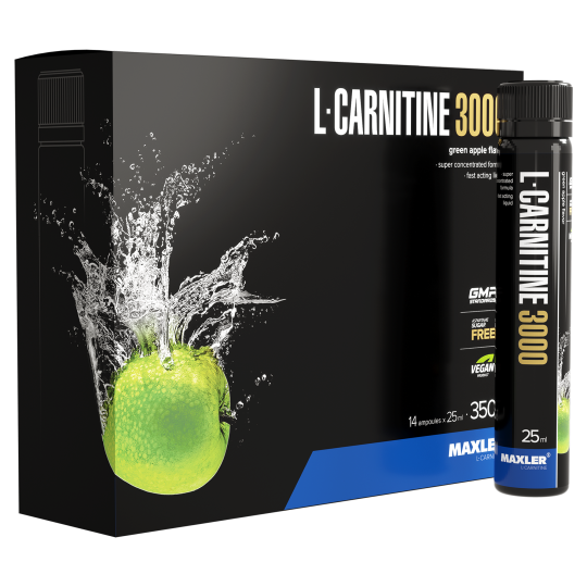 Л-карнитин Maxler L-Carnitine 14x25 ml (3000 mg) - Green Apple