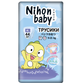 Подгузники-трусики детские «Nihon baby» размер 4L, 9-15 кг, 44 шт