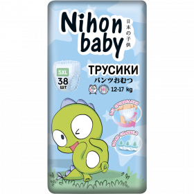 Под­гуз­ни­ки-тру­си­ки дет­ские «Nihon baby» размер 5XL, 12-17 кг, 38 шт