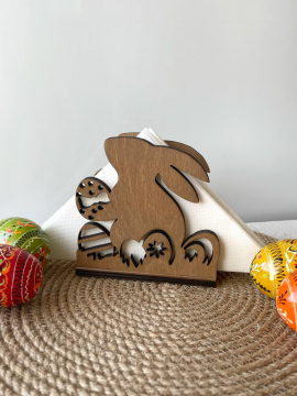 Салфетница деревянная кухонная "Пасхальный кролик"
