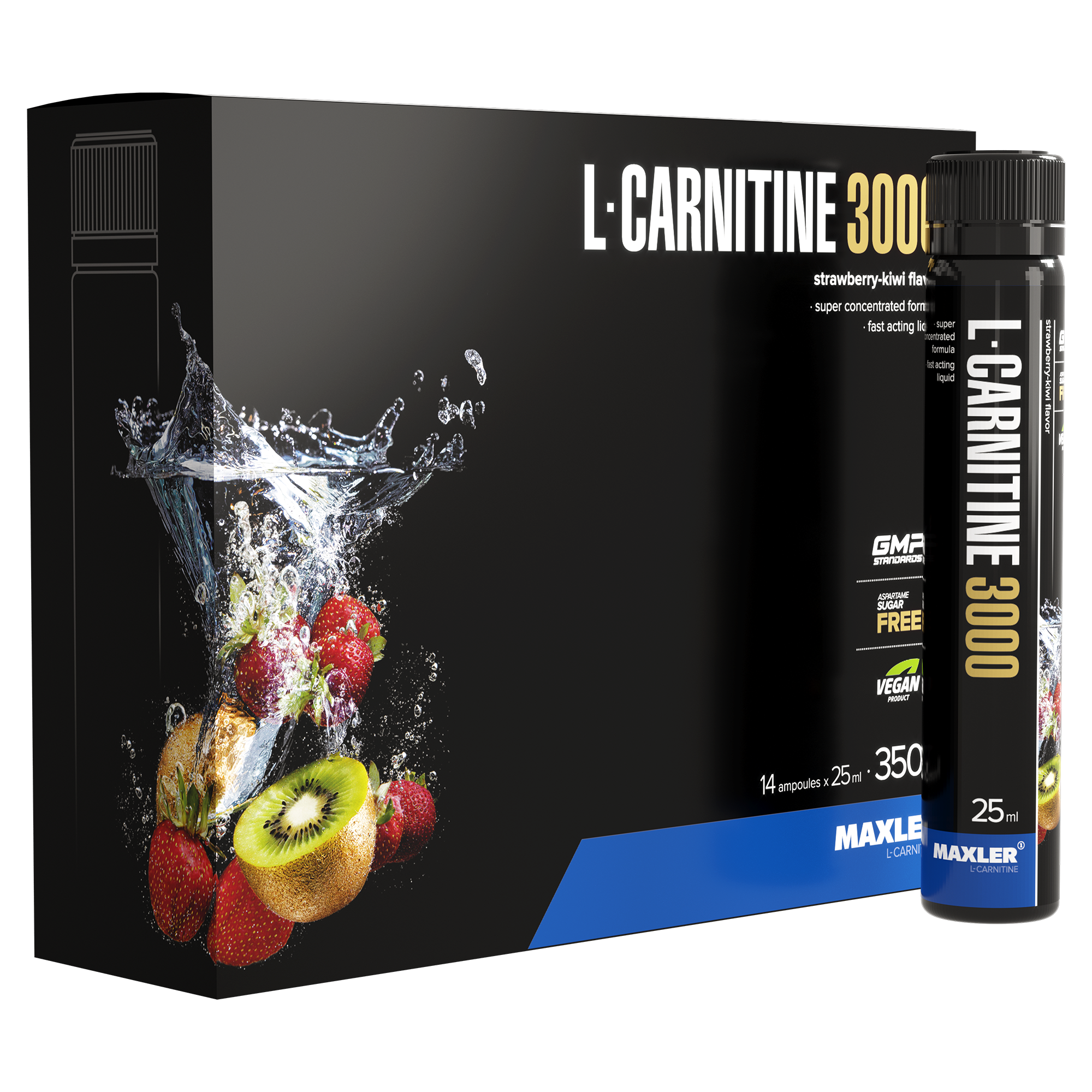 Л-карнитин Maxler L-Carnitine 14x25 ml (3000 mg) - Strawberry-Kiwi