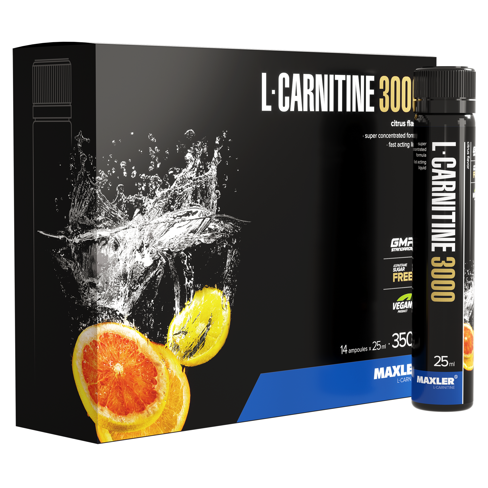 Л-карнитин Maxler L-Carnitine 14x25 ml (3000 mg) - Citrus