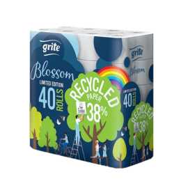 Туалетная бумага Grite Blossom трехслойная 40 рулонов