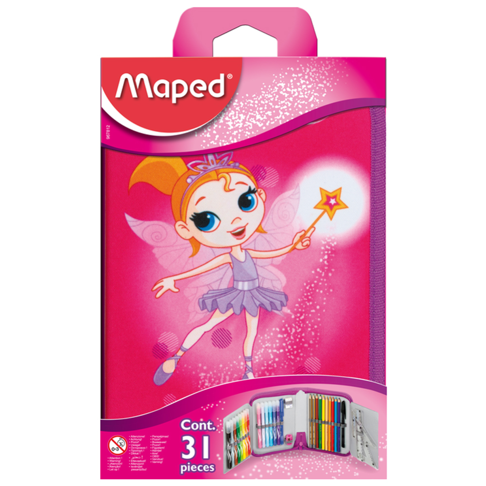 Пенал «Maped» Fairy, с наполнением, розовый