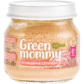 Пюре детское «Green mommy» из говядины, 80 г