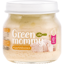 Пюре детское «Green mommy» из мяса цыплят, 80 г