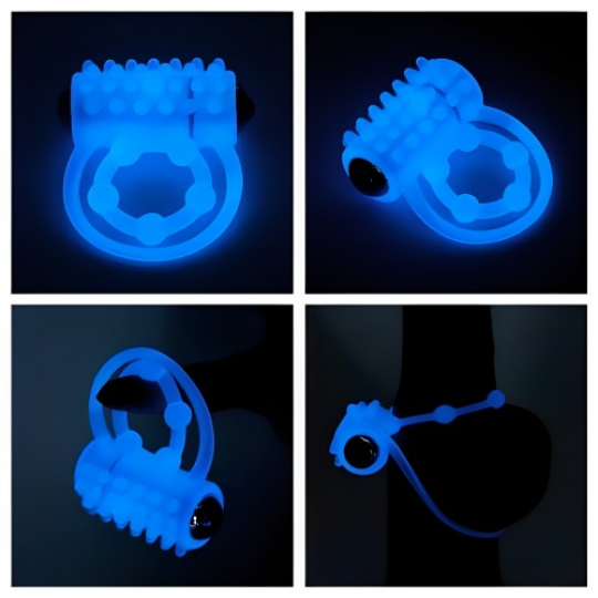 Двойное виброкольцо светящееся в темноте Lumino Play Vibrating Penis Ring