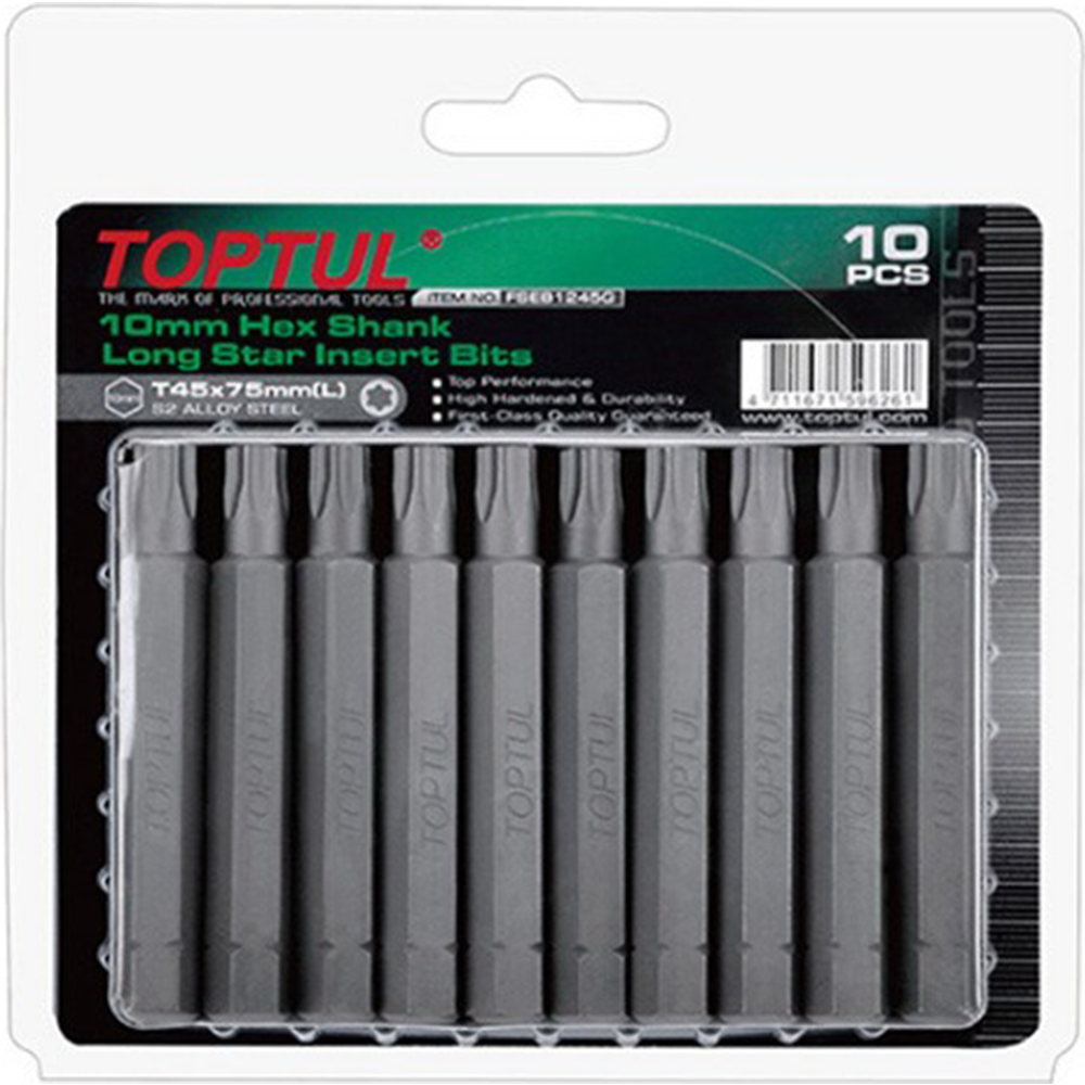 Картинка товара Набор бит «Toptul» Torx T55, FSEB1255G, 10шт