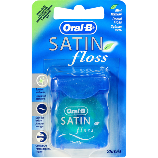 Зубная нить «Oral B» Satin Floss, 25 м