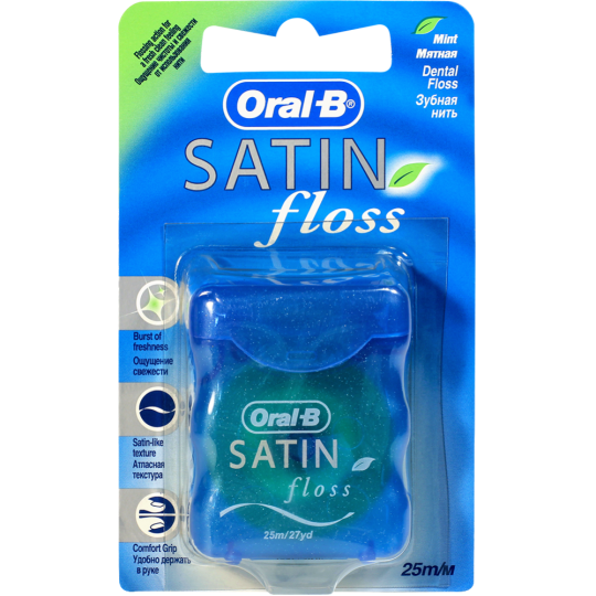 Зубная нить «Oral B» Satin Floss, 25 м