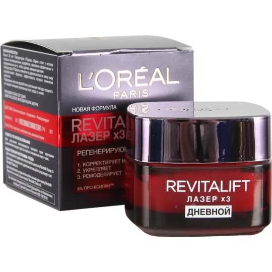 Крем для лица «L'Oreal» Revitalift Лазер х3, дневной, 50 мл