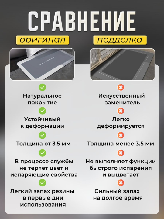 Коврик впи­ты­ва­ю­щий, быст­ро­сох­ну­щий, ди­а­то­ми­то­вый для ванной (50х80 см ,овальной формы)