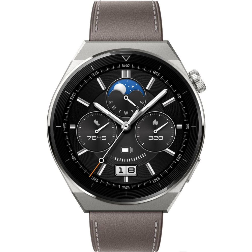 Смарт-часы «Huawei» Watch GT 3 Pro, ODN-B19, серый кожаный ремешок #0