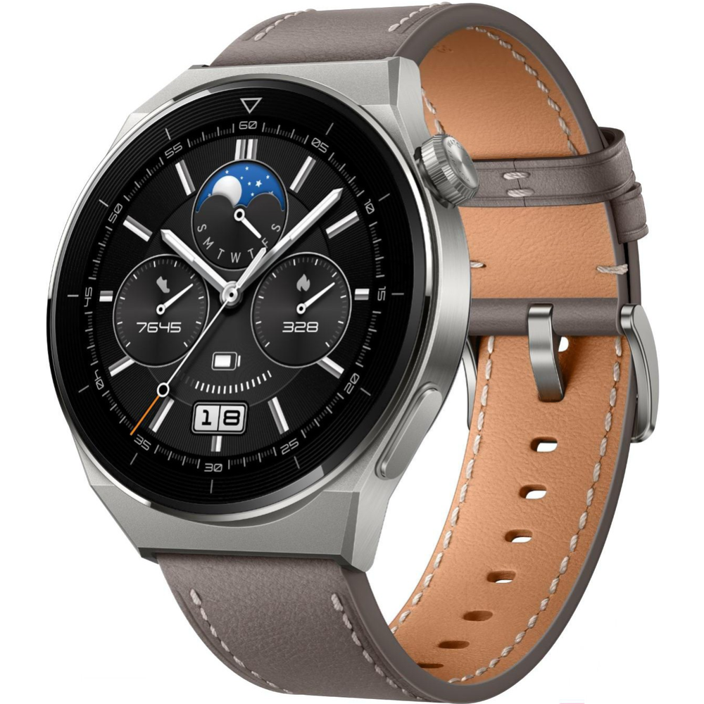Смарт-часы «Huawei» Watch GT 3 Pro, ODN-B19, серый кожаный ремешок #1