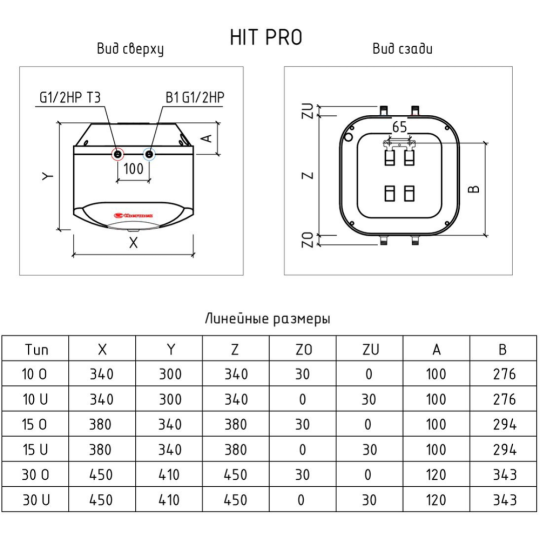 Бойлер «Thermex» H 30 U Pro