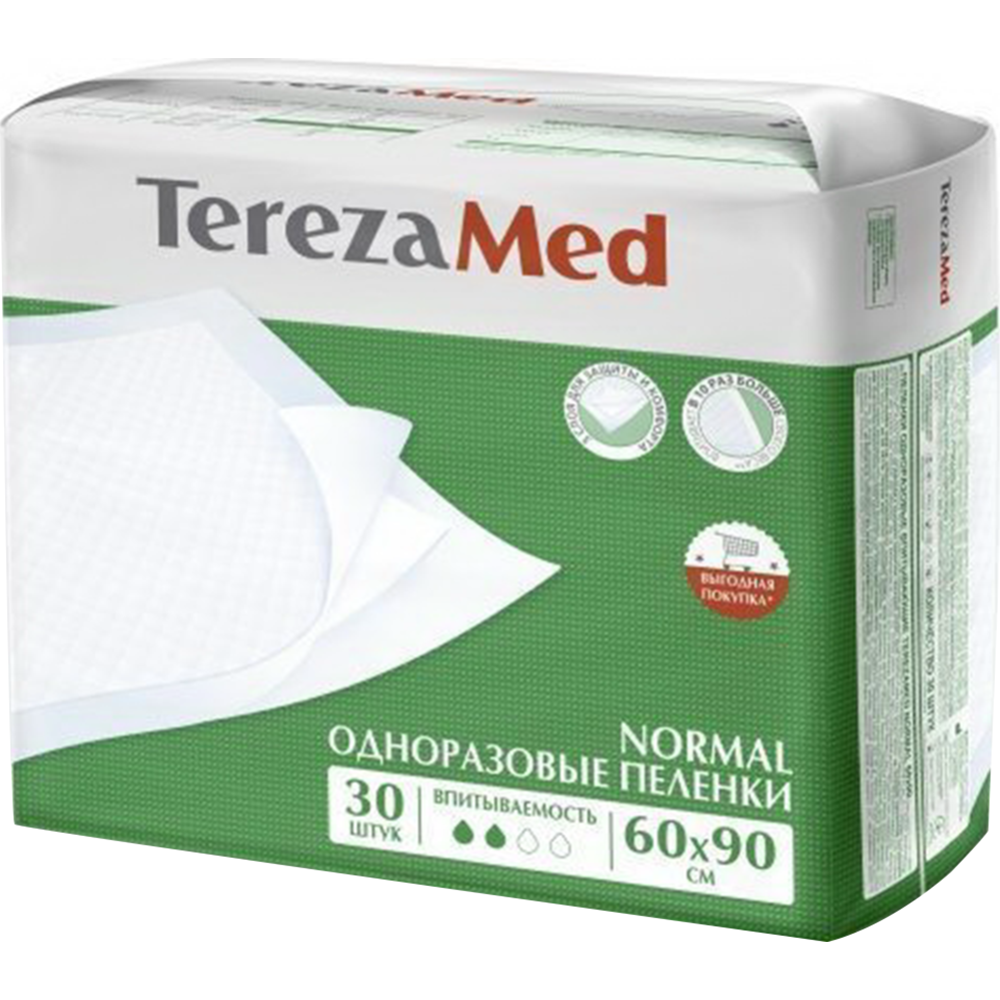 Пеленки впитывающие для взрослых «TerezaMed» Normal, 60x90 см, 30 шт