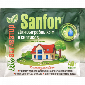 Сред­ство «Sanfor» для вы­греб­ных ям и сеп­ти­ков, 40 г