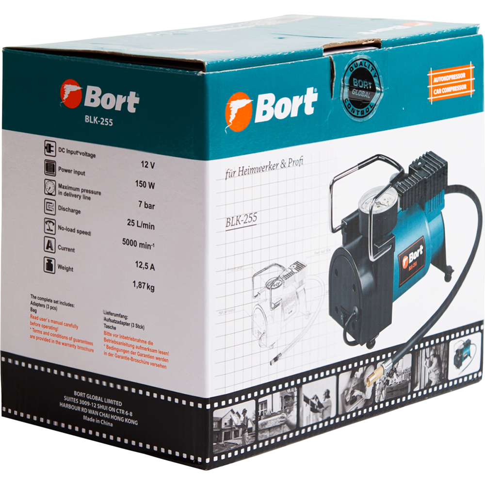 Компрессор автомобильный «Bort» BLK-255, 91271105