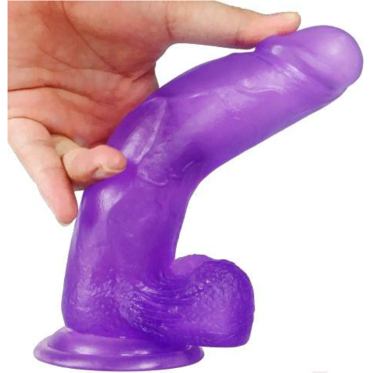 Фаллоимитатор «LoveToy» Jelly Studs Crystal Dildo Small, LV3102 Purple, фиолетовый, 16 см