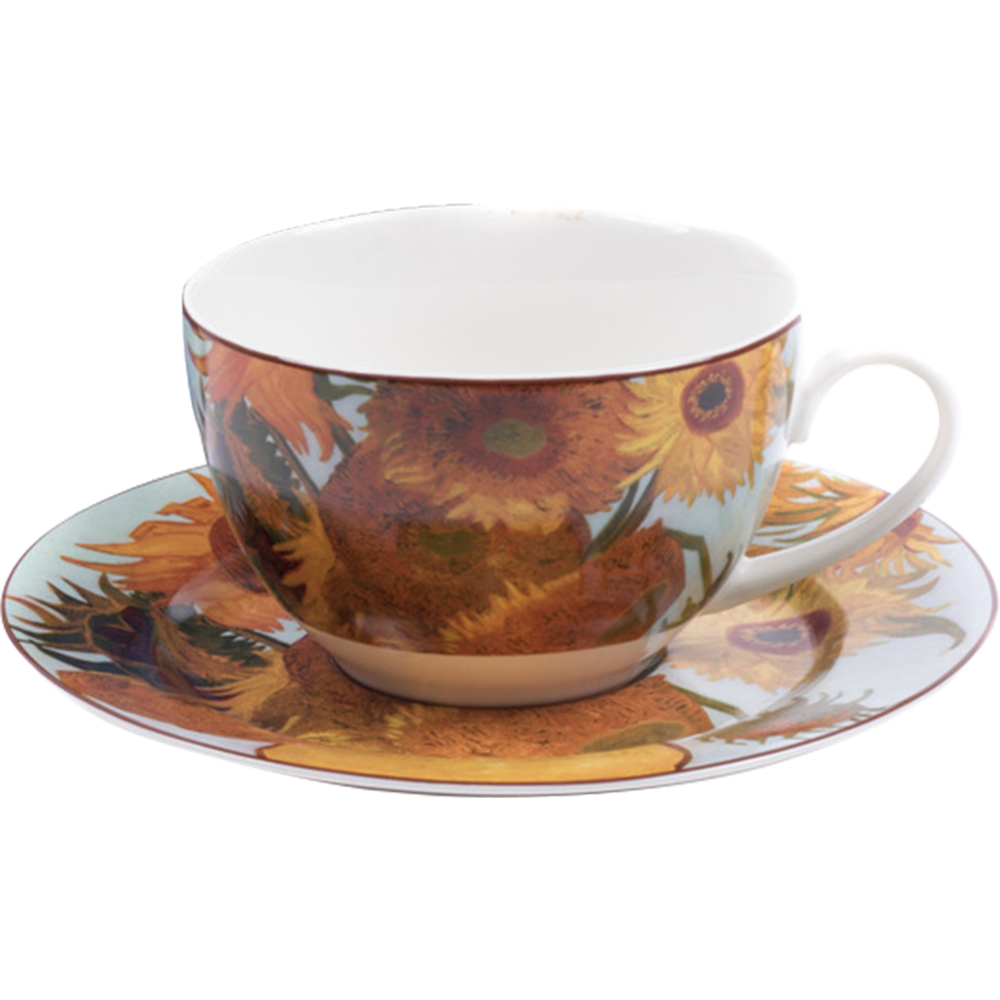 Чашка с блюдцем «Belbohemia» Ван Гог, Подсолнухи 230 мл, RN10004-Z039