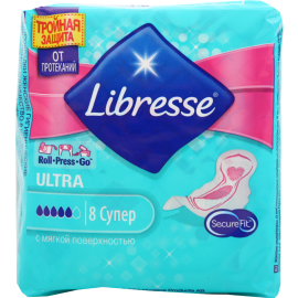 Прокладки женские гигиенические «Libresse» Ultra Super, 8 шт