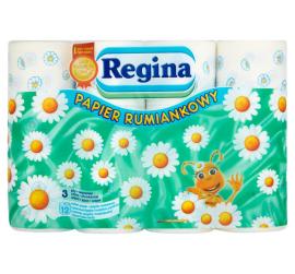Туалетная бумага Regina с ромашкой 12 рулонов