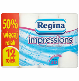 Туалетная бумага Regina Impression 12 рулонов голубая