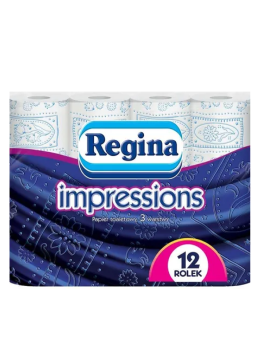 Туалетная бумага Regina Impression 12 рулонов синяя