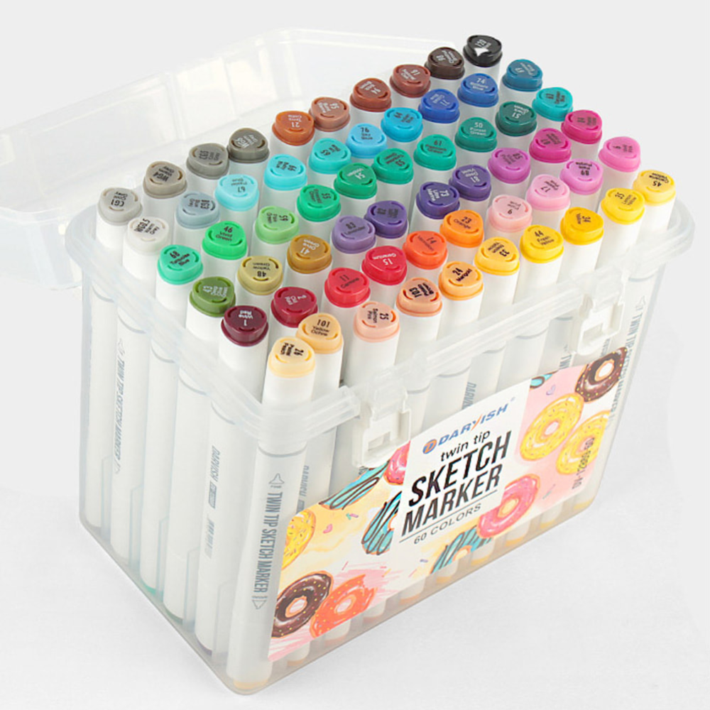 Набор маркеров для скетчинга «Darvish» DV-12869-60, 60 цветов
