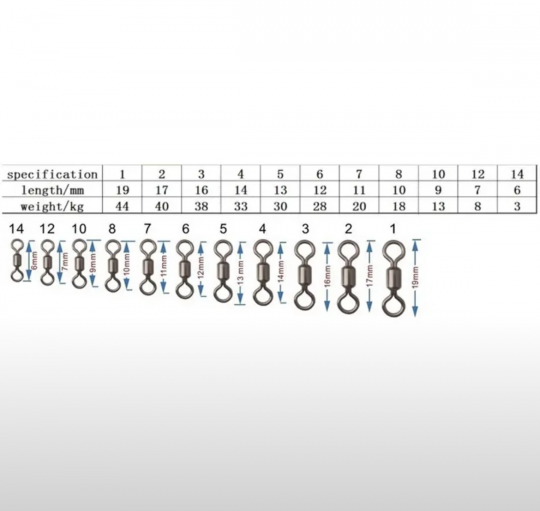 Вертлюжок рыболовный стальной №7, до 20 кг