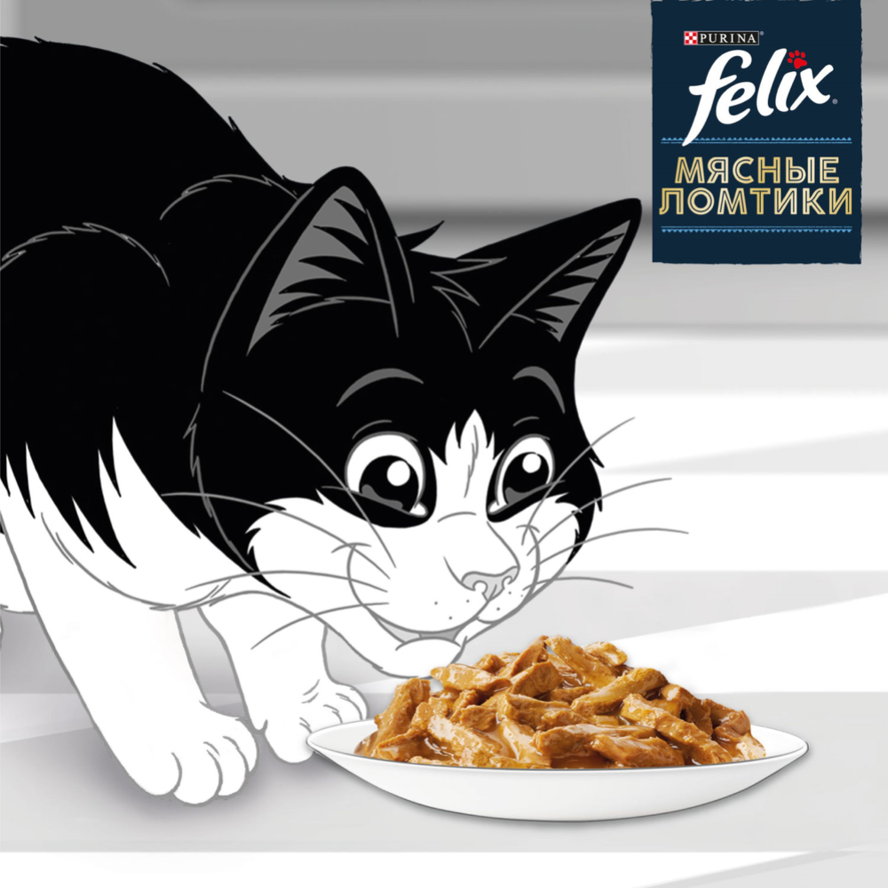 Корм для кошек «Felix» мясные ломтики, курица, 75 г #3