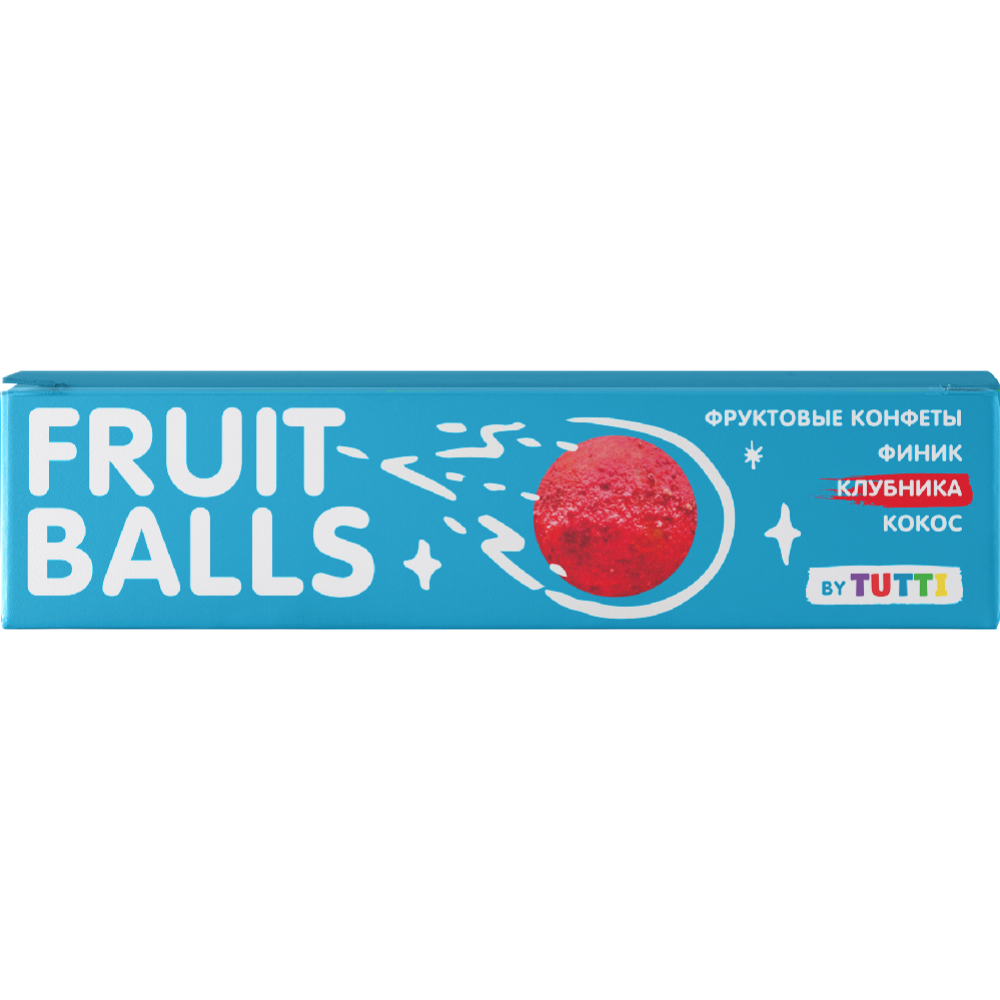 Конфеты фруктовые «Tutti» Fruit Balls, финик, кокос и клубника, 38 г