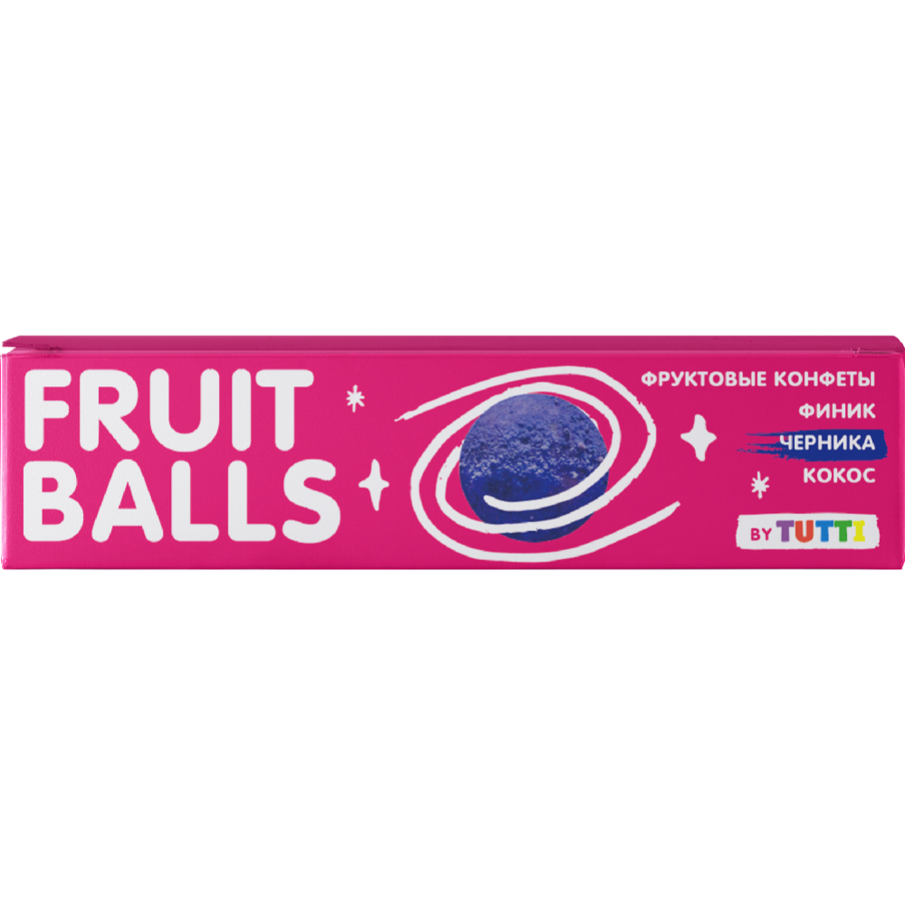 Снек фруктовый «Tutti» Fruit Balls, финик, кокос и черника, 38 г #0