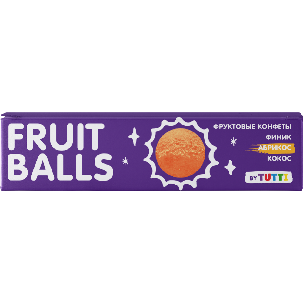Кон­фе­ты фрук­то­вые «Tutti» Fruit Balls, финик, кокос и аб­ри­кос, 38 г
