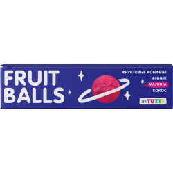 Кон­фе­ты фрук­то­вые «Tutti» Fruit Balls, финик, кокос и малина, 38 г