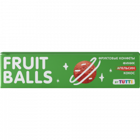 Снек фрук­то­вый «Tutti» Fruit Balls, финик, кокос и апель­син, 38 г
