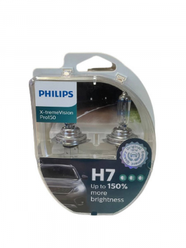 Лампа автомобильная Philips H7 X-tremeVision Pro150 12972XVPS2, 2шт
