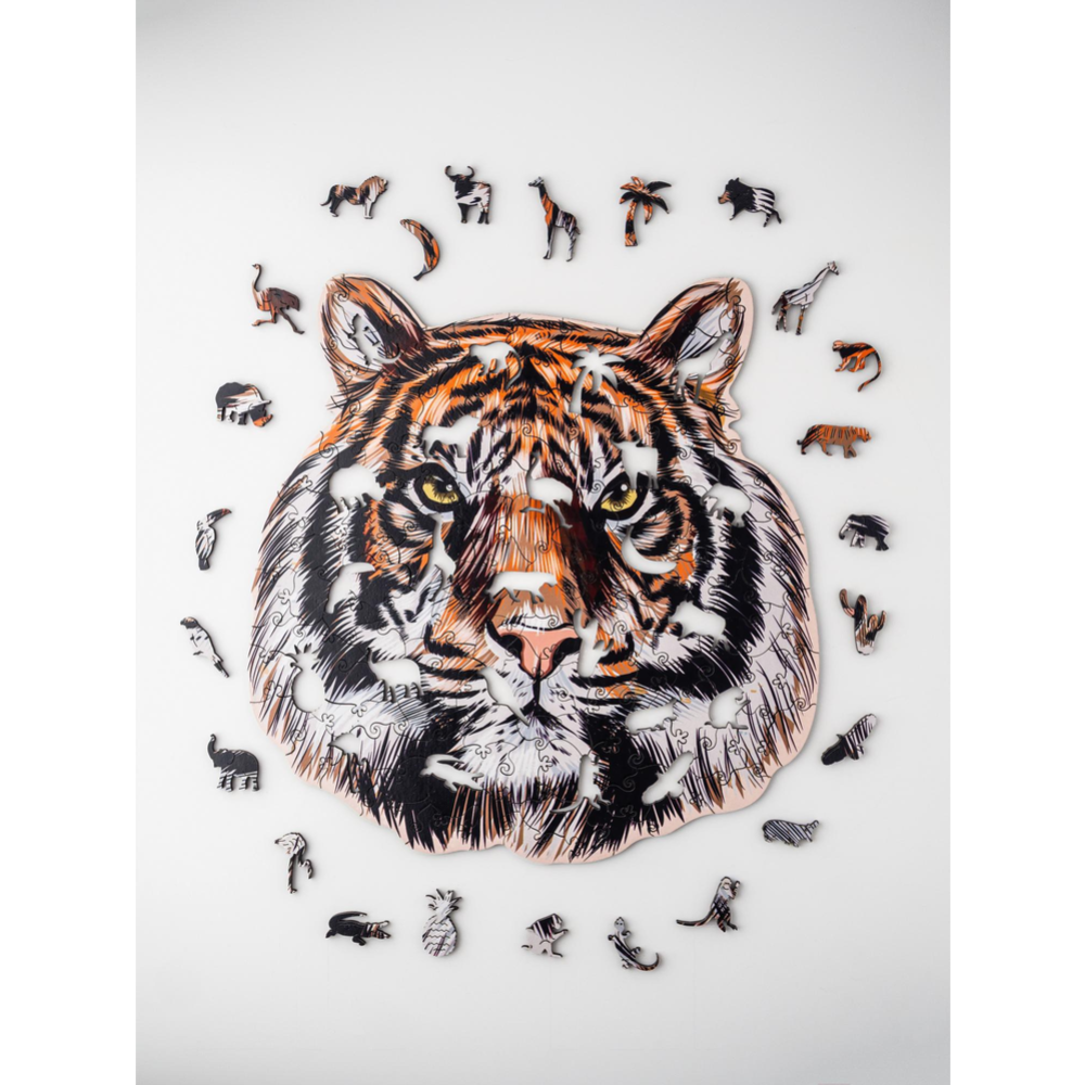 Деревянный пазл «Woodary» Тигр, 3170, цветной, 24.8х25.6 см
