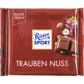 Шоколад молочный «Ritter Sport» с изюмом и цельным фундуком, 100 г