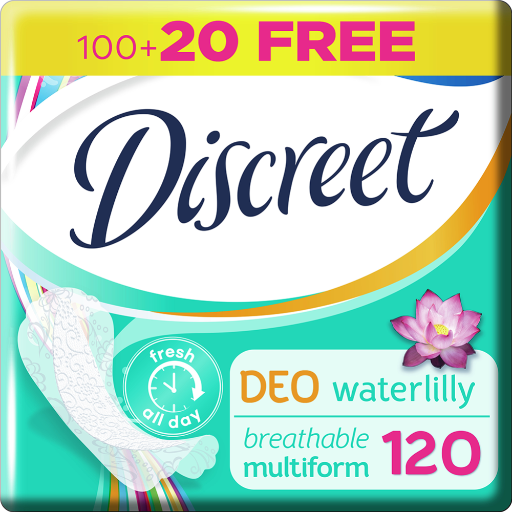 Прокладки гигиенические «Discreet» Deo Waterlilly, женские, 120 штук