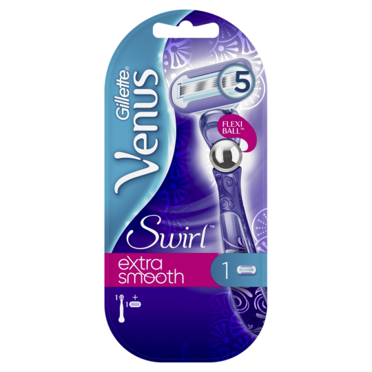 Бритва / станок для бритья жен­ский Gillette Venus Swirl Deluxe Smooth Flexball с 1 кас­се­той