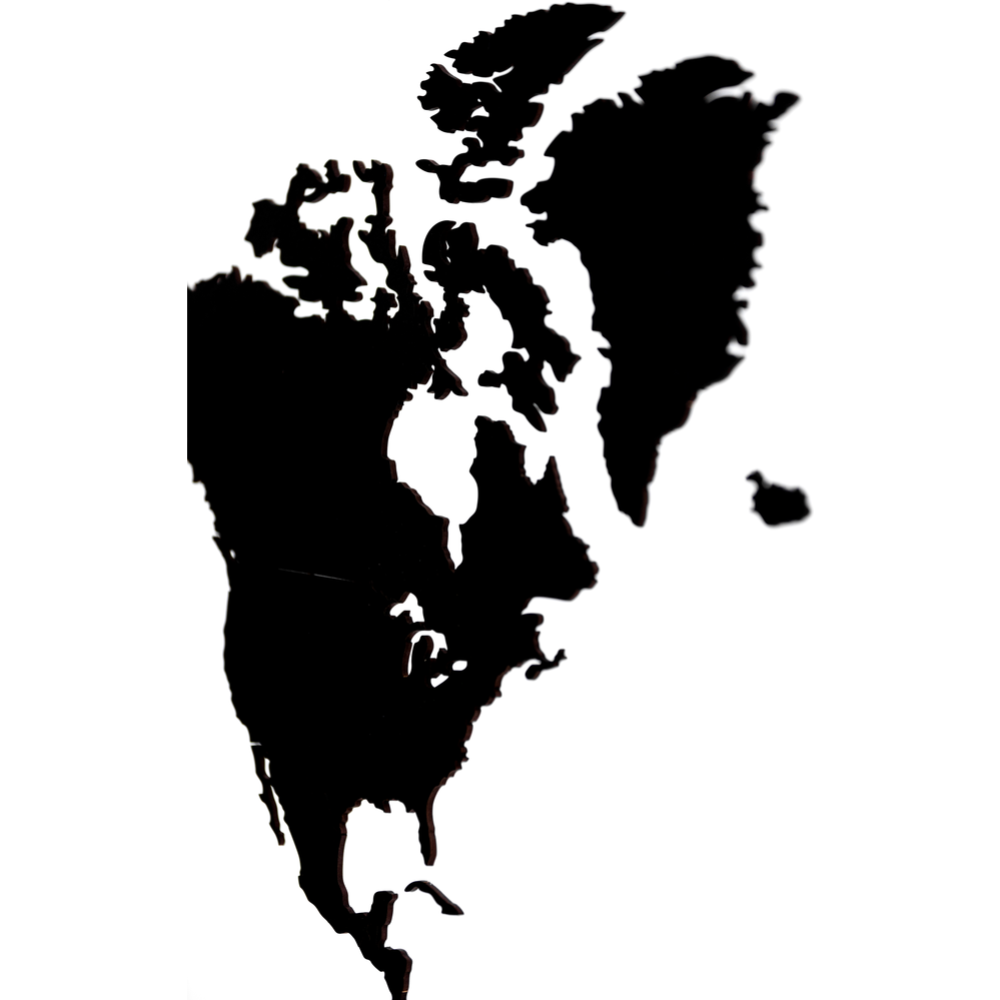Декор на стену «Woodary» Карта мира на английском языке, 3202, одноуровневый, L, черный, 60х105 см