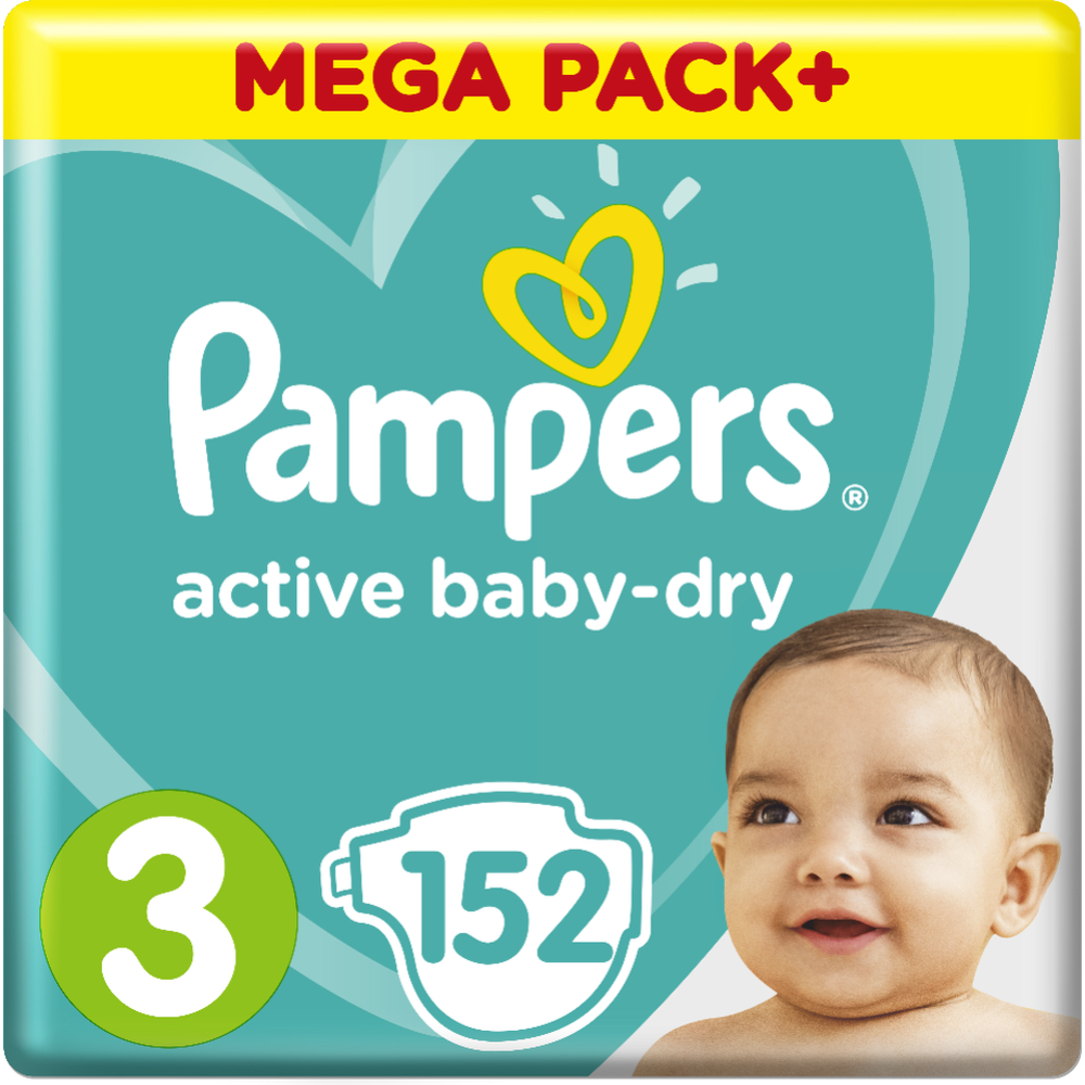 Подгузники детские «Pampers» Active Baby-Dry, размер 3, 6-10 кг, 152 шт