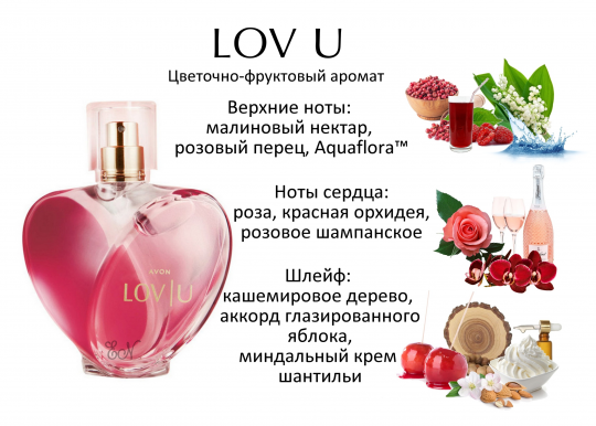 Парфюмерная вода Avon LOV U, для нее, 50 мл