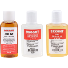 Набор для пайки «Rexant» жидкий флюс, 09-3741, 3х30 мл