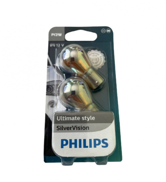 Лампа автомобильная Philips PY21W SilverVision 2шт (12496SVB2)