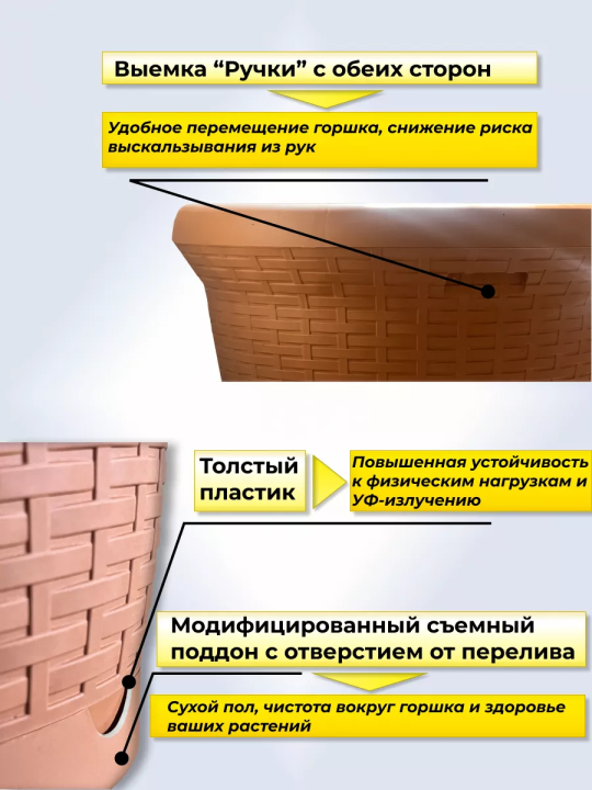 Горшок для цветов большой 10 литров